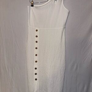 Kojooin White One Shoulder Dress